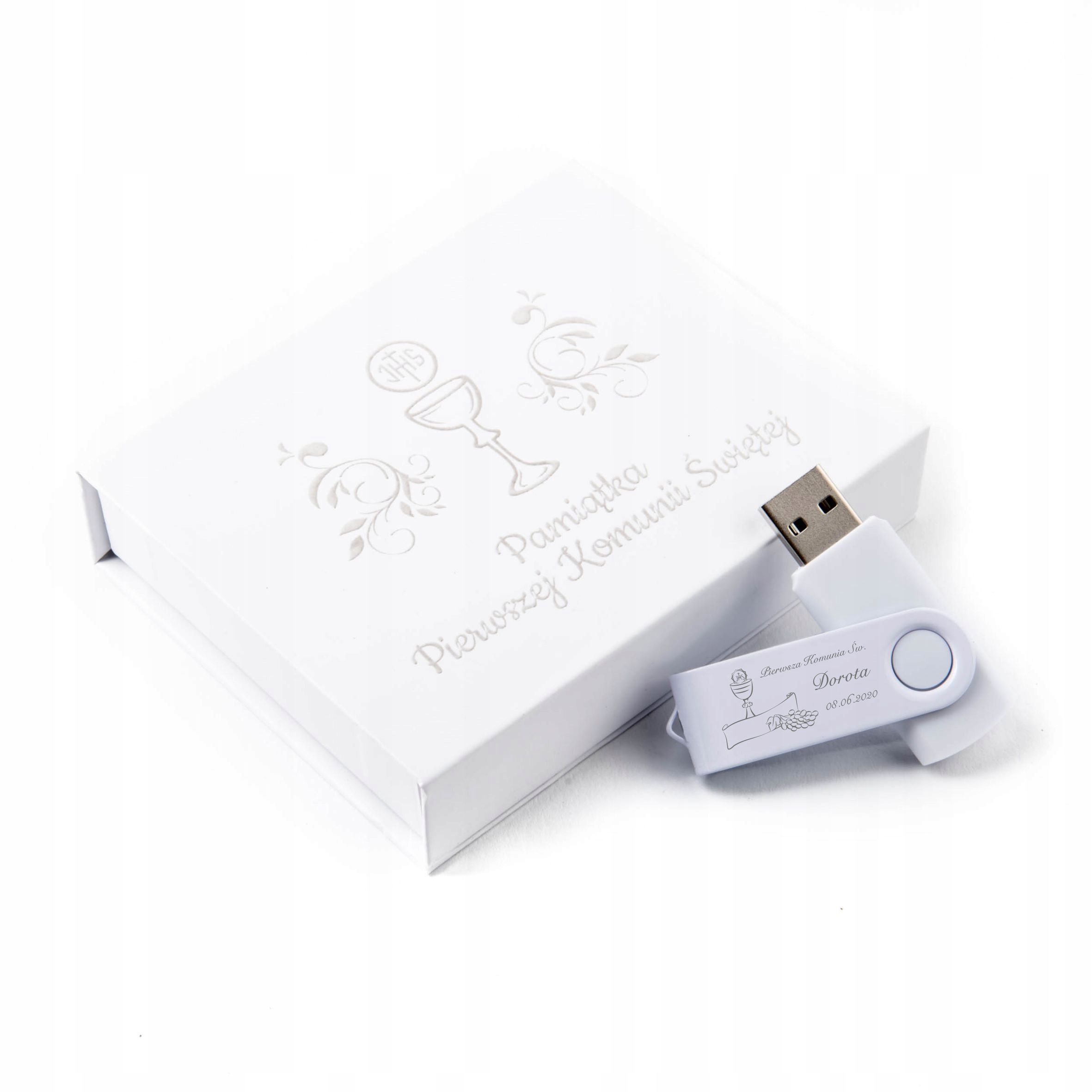 Derentis Pendrive Twister s magnetickým boxom a gravírovaním 16 GB USB 3.0 biela